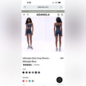 NWOT Adanola Ultimate Ultra Crop Shorts Midnight Blue